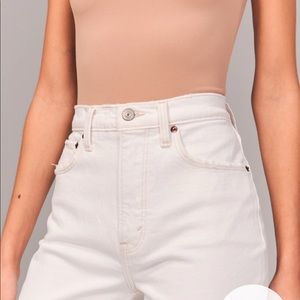 Abercrombie A&F 90s Ultra High Rise Straight Jeans White